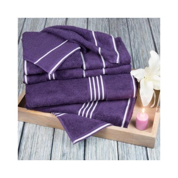 Hastings Home Hastings Home Rio 8 Piece 100 Percent Cotton Towel Set - Eggplant 936593VIY - main